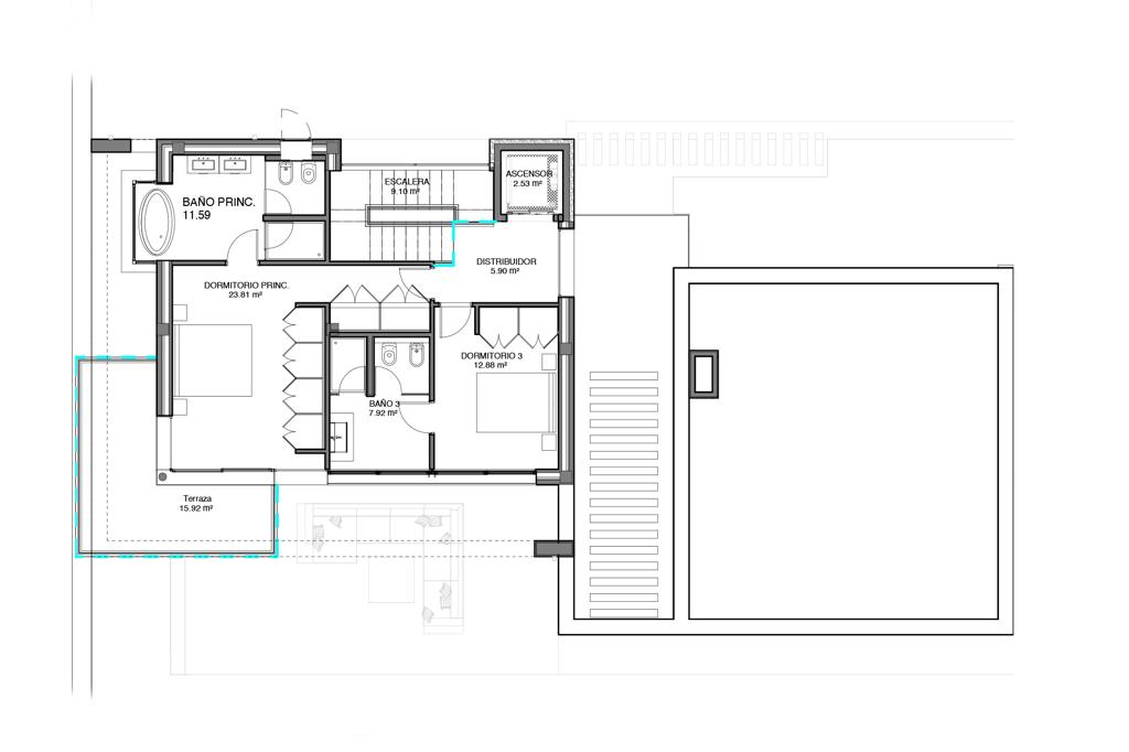 First floor plan Villa Anamaya
