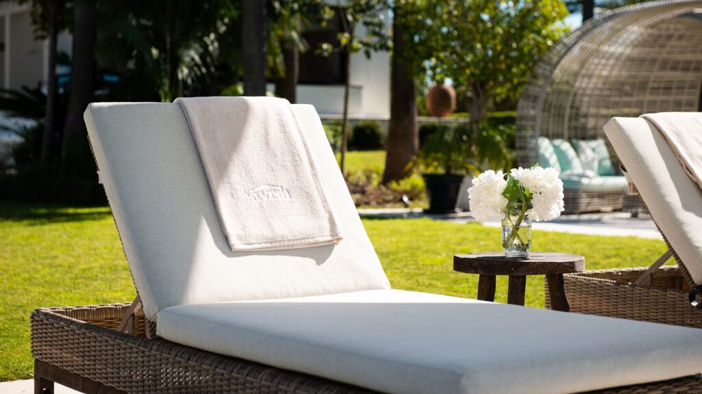 Inviting sun loungers at Villa Jazmin, Marbella