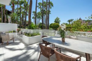 Terrace – Elegant 3-Bedroom Apartment in Puente Romano, Marbella