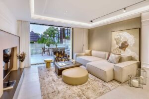 Living Room – Elegant 3-Bedroom Apartment in Puente Romano, Marbella