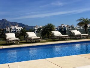 Sun beds, Pool, Mountain view - Villa Fuego - Sea View Retreat with Private Pool in Benahavis